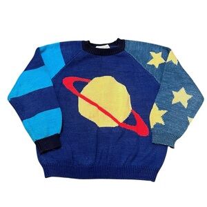 Vintage Christine Foley Space Stars Graphic Sweater